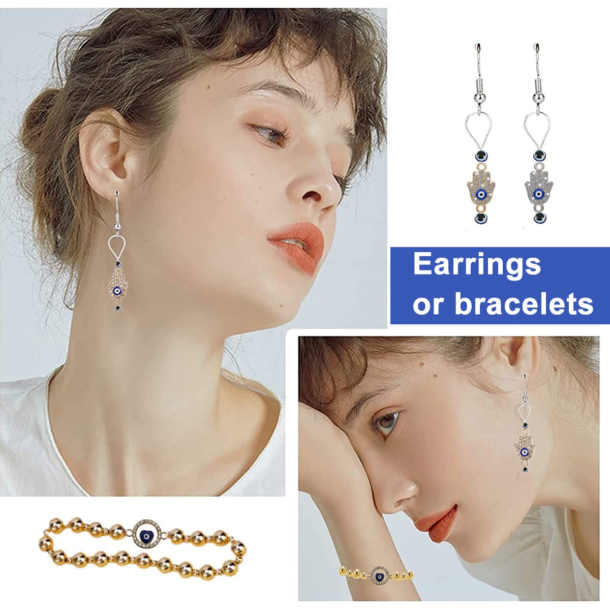MAYCREATE 22pcs Evil Eye Rhinestone Golden Charms Pendants Connectors, Pendant Charms For Key Chain Earring Necklaces Bracelet DIY Crafts MAYCREATE 22pcs Evil Eye Rhinestone Golden Charms Pendants Connectors, Pendant Charms For Key Chain Earring Necklaces Bracelet DIY Crafts